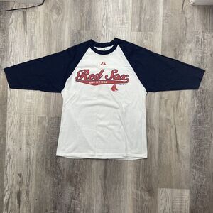 MLB Boston Red Socks Men's Large 3/4 Sleeve Shirt Anvil 2008‎ Y2K